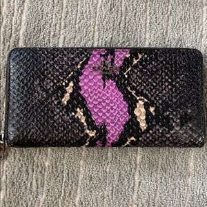 COACH Accordion snake print wallet